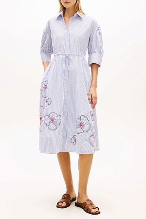 Платье женское TOMMY HILFIGER EMBROIDERED POPLIN SHIRT DRESS WW0WW50546 