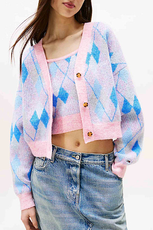 Кардиган женский TOMMY JEANS TJW CROP ARGYLE CARDIGAN DW0DW21180 