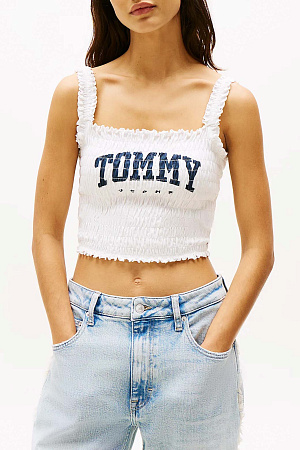 Топ женский TOMMY JEANS TJW SMOCK VARSITY BR DW0DW20240 