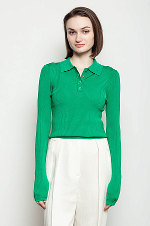 Футболка поло женская TOMMY HILFIGER RIB SLIM POLO SWEATER WW0WW41448 