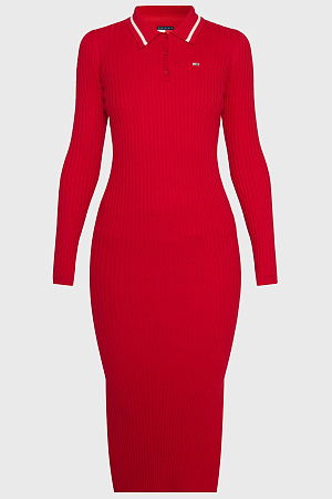 Платье женское TOMMY JEANS TJW LS POLO MIDI DRESS DW0DW19476 