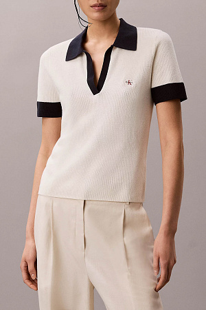Джемпер с воротом поло женский CALVIN KLEIN WOVEN LABEL SS POLO LV047G308G 