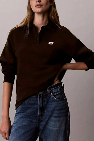 Толстовка женская CALVIN KLEIN LS RLXD WOVEN LABEL TERRY POLO LV047G230G 