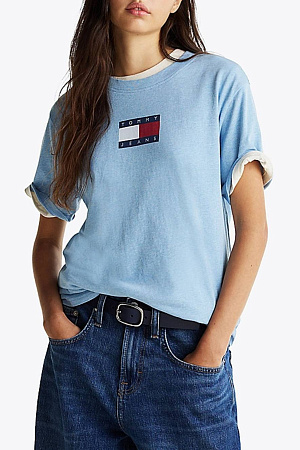 Футболка женская TOMMY JEANS TJW RLX MELANGE FLAG TEE DW0DW20461 