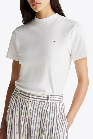 Футболка женская TOMMY HILFIGER SLIM CODY CROP MOCK-NK WW0WW40586 