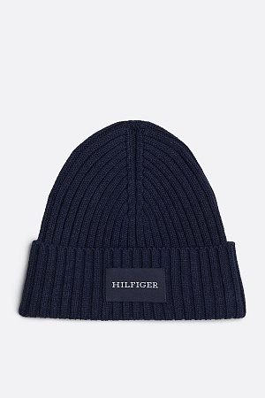 Шапка мужская TOMMY HILFIGER TH MONOTYPE PATCH COTTON BEANIE AM0AM12752 
