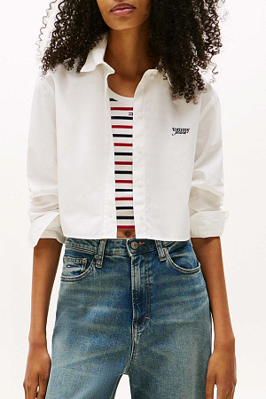 Рубашка женская TOMMY JEANS TJW REG CROP STRIPE POPLIN SHIRT DW0DW21400 