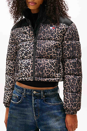 Куртка женская TOMMY JEANS TJW CROPPED LEOPARD PUFFER DW0DW21967 