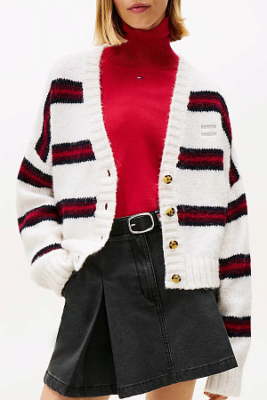 Кардиган женский TOMMY JEANS TJW BADGE STRIPE FLUFF CARDI EXT DW0DW21678 