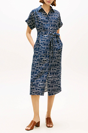 Платье женское TOMMY HILFIGER LINEN BELTED KNEE SS WW0WW49641 