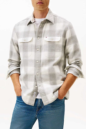 Рубашка мужская TOMMY HILFIGER FLANNEL CHECK SHIRT JACKET MW0MW40483 