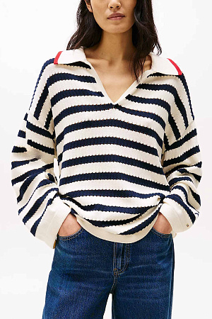 Джемпер женский TOMMY HILFIGER STRIPE POINTELLE LS WW0WW45569 