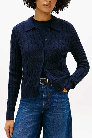 Кардиган женский TOMMY HILFIGER CO CABLE MID GG POLO CARDI WW0WW48476 