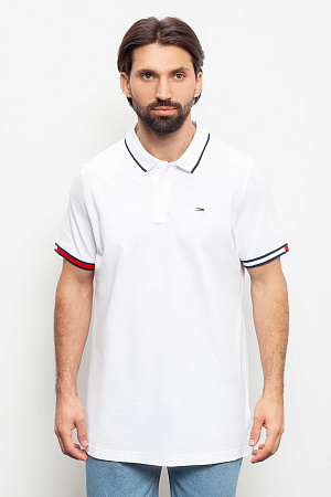 Футболка поло мужская TOMMY HILFIGER TJM SLIM FLAG CUFFS POLO DM0DM12963 