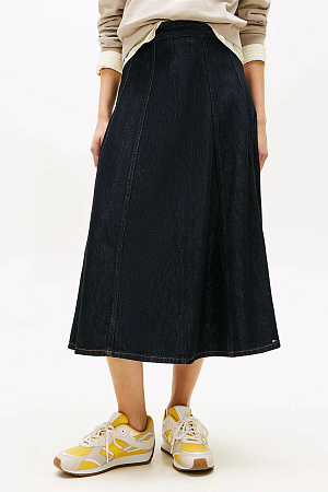 Юбка женская TOMMY HILFIGER DNM PURE FLARED MIDI SKIRT HW WW0WW47730 