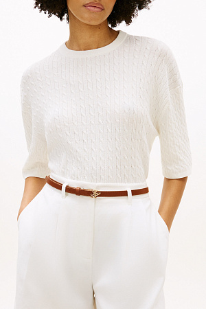 Джемпер женский TOMMY HILFIGER CREPE CABLE OVS S/S SWEATER WW0WW48510 