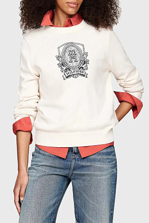 Толстовка женская TOMMY HILFIGER CREST GRAPHIC C-NK SWEATER WW0WW42597 