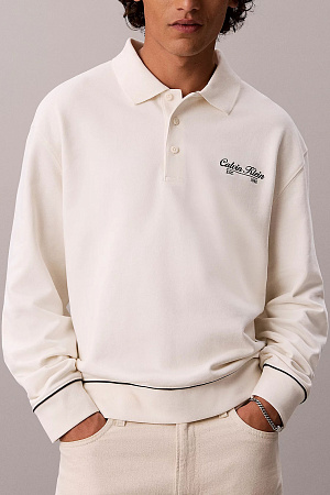 Толстовка мужская CALVIN KLEIN LS 350GSM TERRY PIPED POLO SWEAT LV04RG202G 
