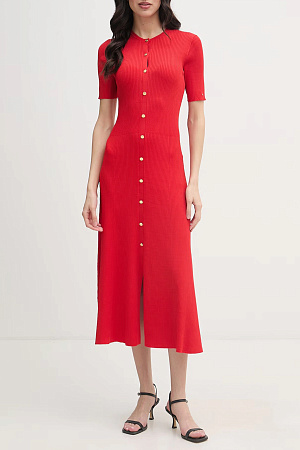 Платье женское TOMMY HILFIGER RAYON RIB F&F MIDI D WW0WW48521 