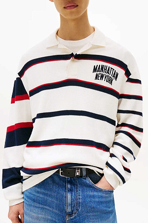 Свитер мужской TOMMY JEANS TJC REG KNITTED STRIPED POLO LS DM0DM21917 
