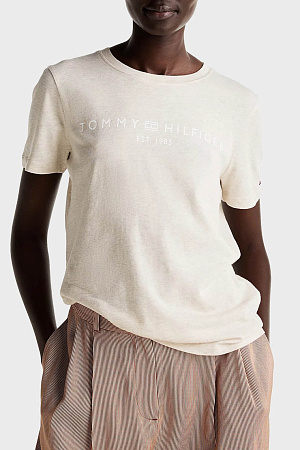 Футболка женская TOMMY HILFIGER REG CORP LOGO C-NK SS WW0WW40276 