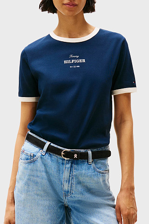 Футболка женская TOMMY HILFIGER REG MONOTYPE STRIPE WW0WW44586 