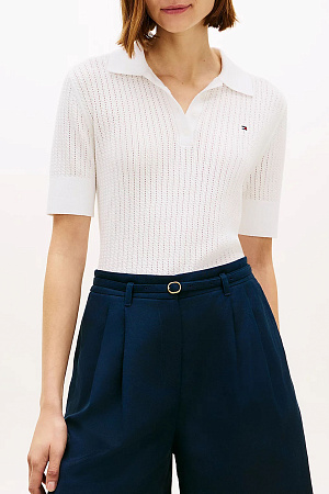 Джемпер женский TOMMY HILFIGER POINTELLE S/S POLO S WW0WW49362 