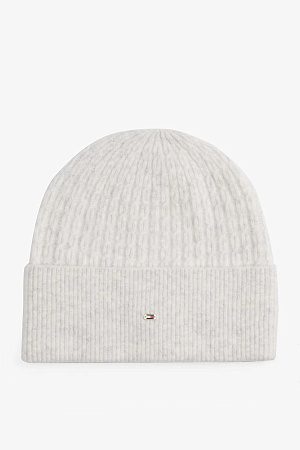 Шапка женская TOMMY HILFIGER TH CABLE ENAMEL FLAG BEANIE AW0AW17776 