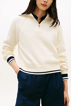 Свитер женский TOMMY HILFIGER VARSITY RLXD 1/2 ZIP LS SWEATER WW0WW48478 