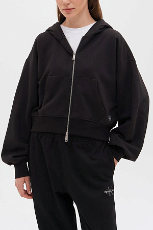 Толстовка женская CALVIN KLEIN FRENCH TERRY WOVEN LABEL FZ HOOD LV047C216G 