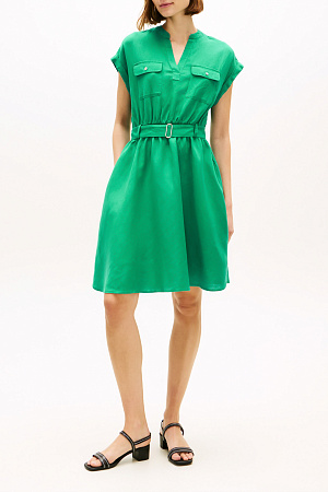 Платье женское TOMMY HILFIGER VIS/LINEN BELTED KNEE SS DRESS WW0WW49659 