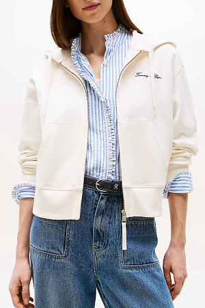 Толстовка женская TOMMY HILFIGER SCRIPT REG PIQUE ZIP WW0WW45742 