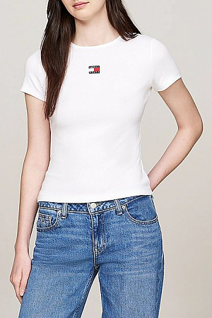 Футболка женская TOMMY JEANS TJW SLIM BADGE RIB TEE DW0DW17881 