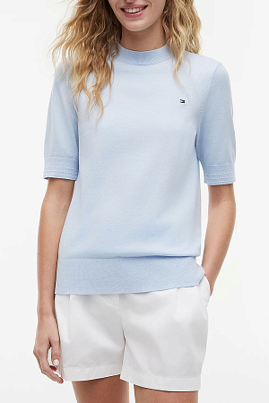 Джемпер женский TOMMY HILFIGER CO JERSEY FINE GG C-NK SS SWT WW0WW49705 