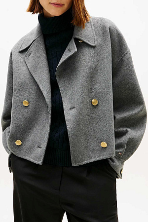 Полупальто женское TOMMY HILFIGER DF WOOL GOLD BUTTON PEACOAT WW0WW47759 