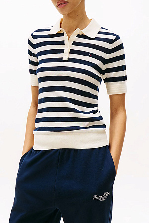 Футболка поло женская TOMMY HILFIGER BUTTON POLO SS TOP WW0WW37937 