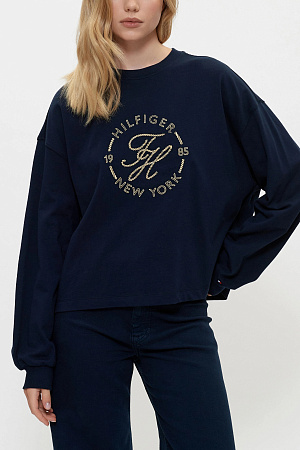 Футболка женская TOMMY HILFIGER TH ROUNDAL C-NK RLX LONGSLEEVE WW0WW50969 