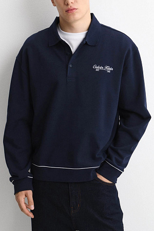Толстовка мужская CALVIN KLEIN LS 350GSM TERRY PIPED POLO SWEAT LV04RG202G 
