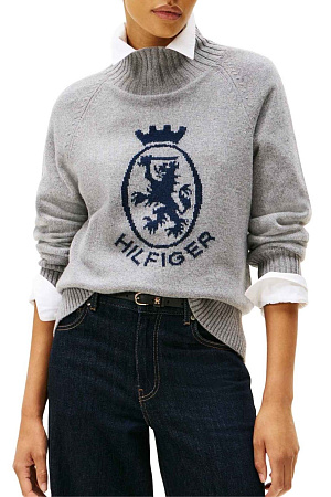 Свитер женский TOMMY HILFIGER WOOL BLEND GRAPHIC MOCK-NK SWT WW0WW46434 