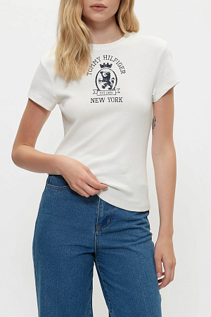Футболка женская TOMMY HILFIGER GRMNT DYE CREST C-NK SS TEE WW0WW50018 