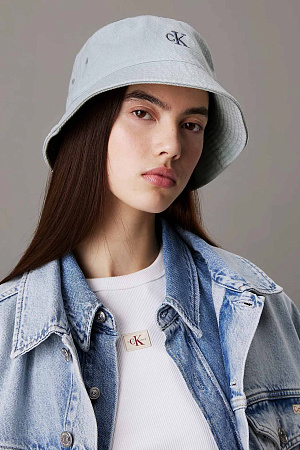 Панама женская CALVIN KLEIN MONOGRAM EMBROIDERY DENIM BUCKET LV04K5021G 