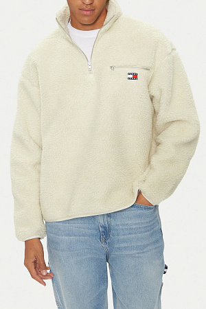 Толстовка мужская TOMMY JEANS TJM RLX TEDDY BADGE 1/4 ZIP EXT DM0DM19242 