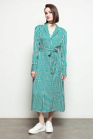 Платье женское TOMMY HILFIGER FLUID STRIPE LS MIDI SHIRT DRESS WW0WW41594 